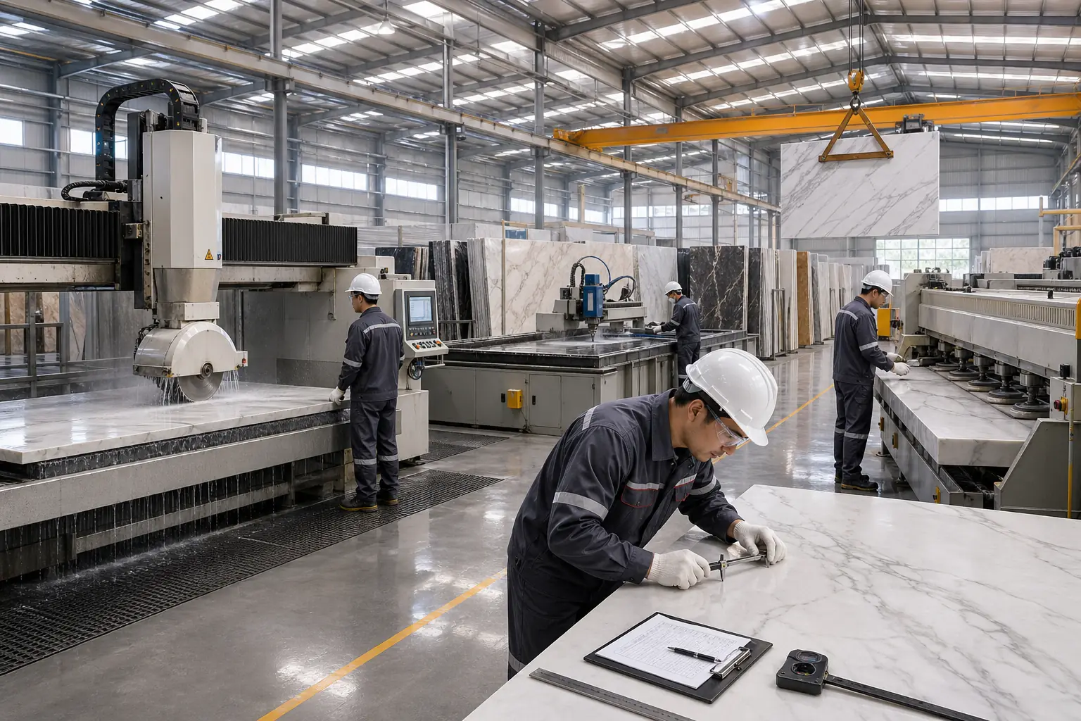 Stone slab processing