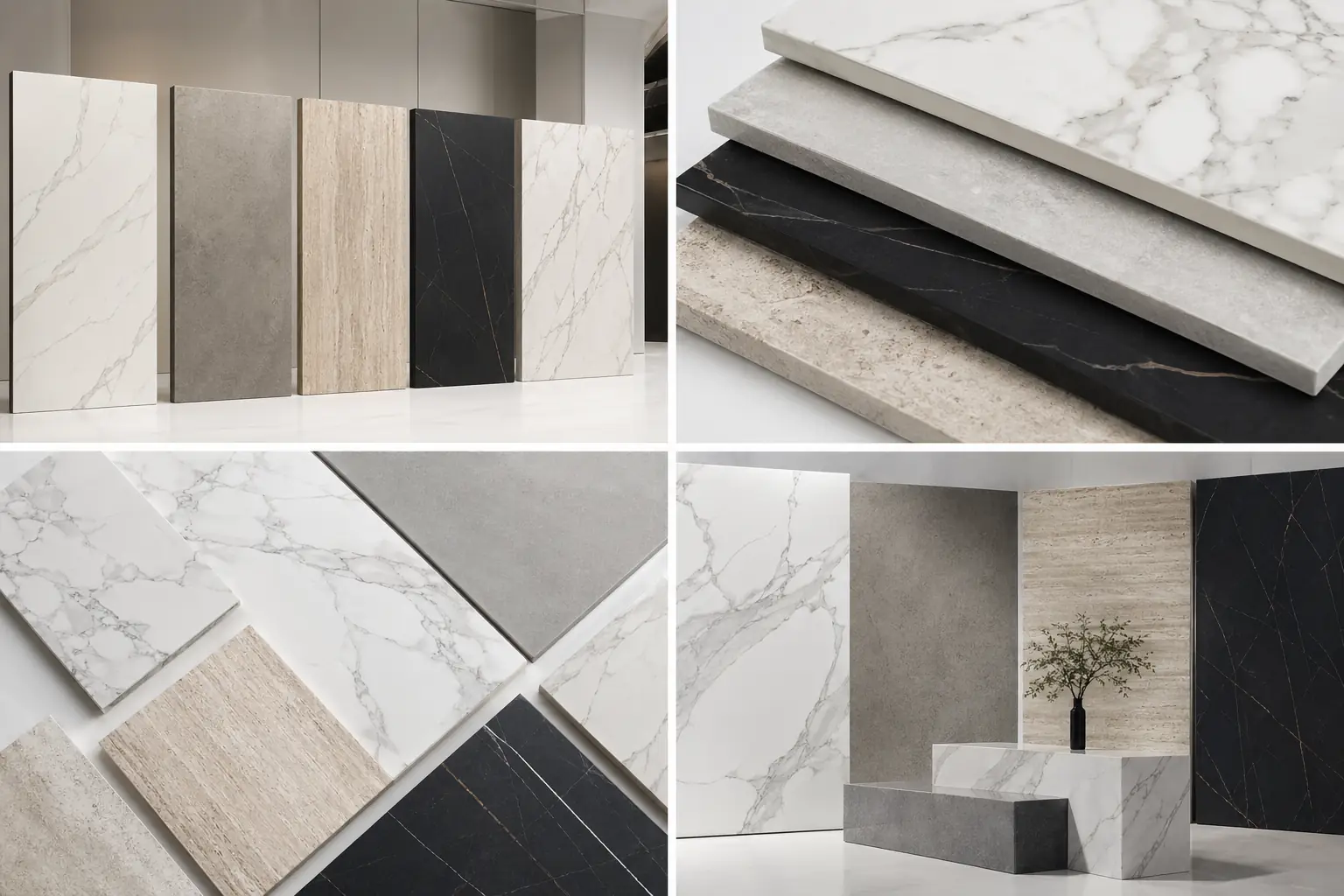 Quartz and porcelain slab collections